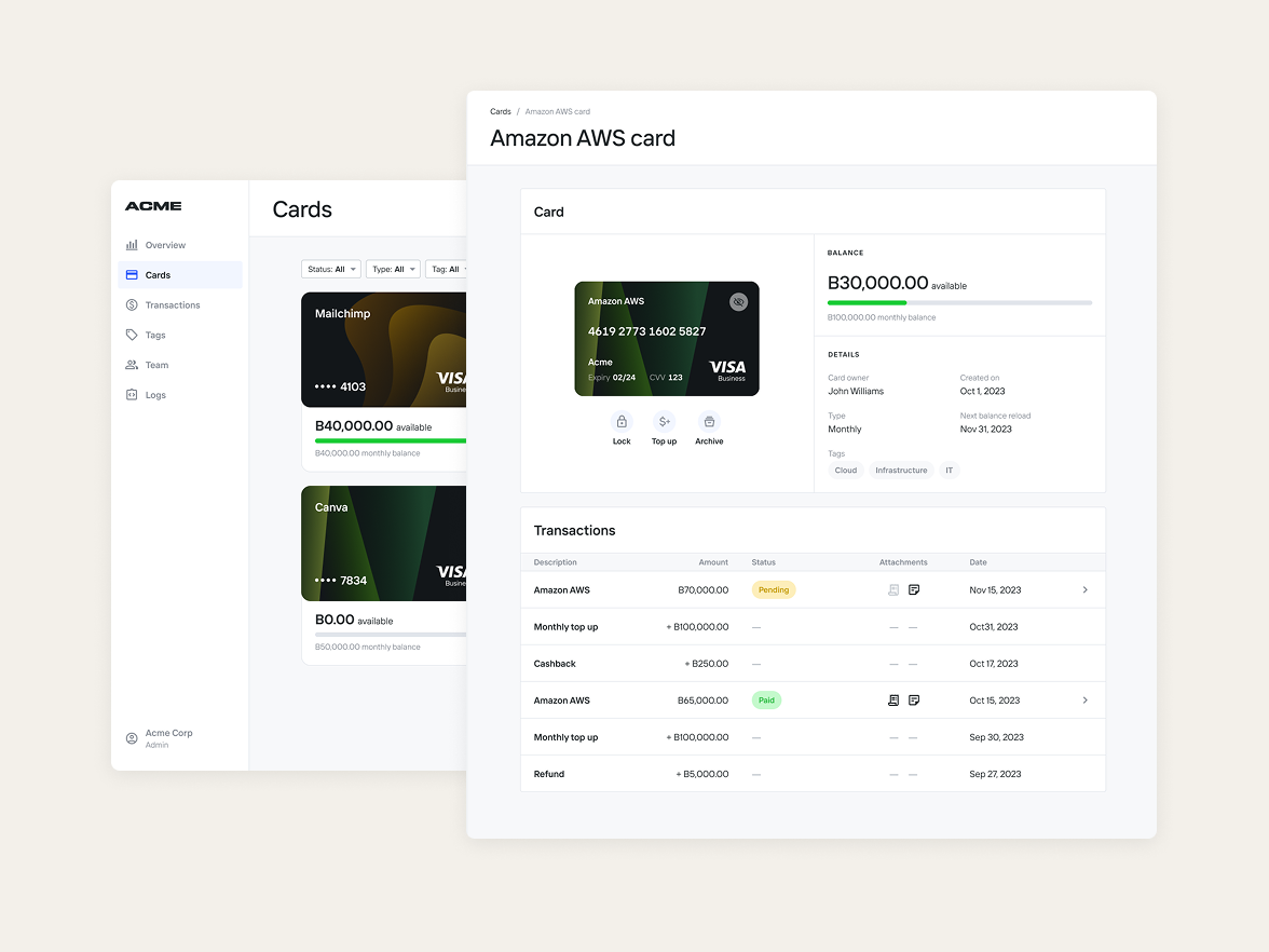 Corporate card platform project